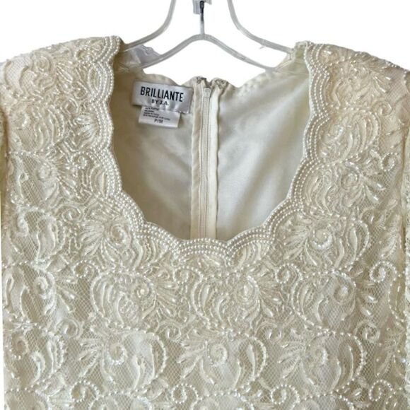 Brilliante by JA Vintage MP Beaded Evening Wedding Floral Dress Gown - Picture 5 of 12